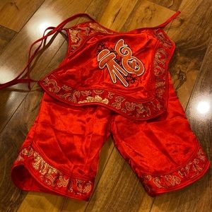 Baby Boy Red & Gold Chinese Outfit